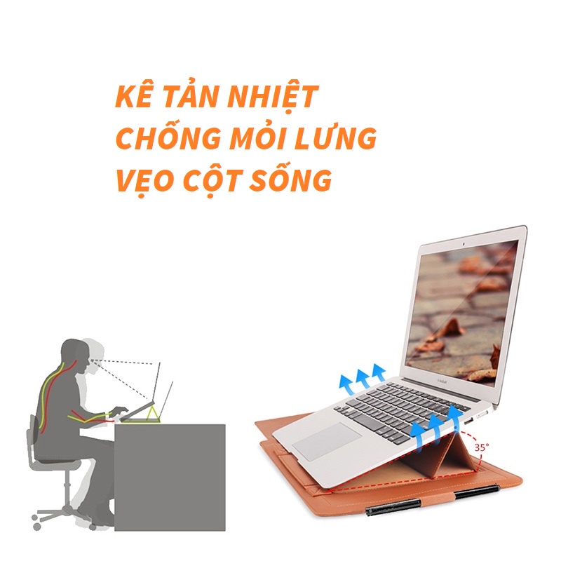 DigiMix  ⚡ Bao Da PU Cho Macbook Laptop Surface đa năng, 4 trong 1, Tặng kèm phụ kiện 4 món, thiết kế mới.