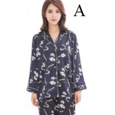 Sale 69% Bộ đồ ngủ đôi nam nữ vải lụa dáng rộng tay dài phong cách Hàn Quốc, A,XL（male） Giá gốc 326000đ- 118B13