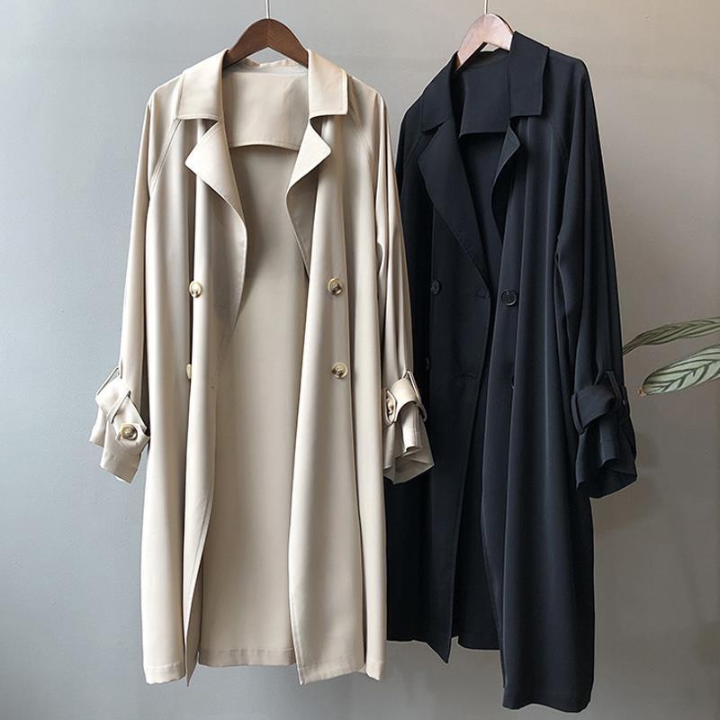Xiaoxiang Áo Khoác Mỏng Cỡ Lớn Dài Đến Giữa Bắp Chân Phong Cách Anh Quốc Thời Trang Xuân Thu Mới Cho Nữ