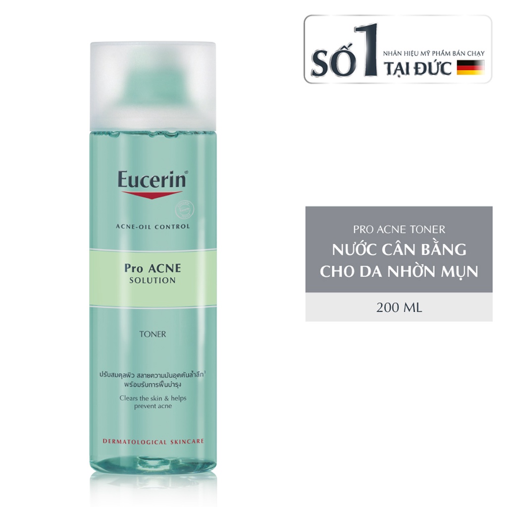 Eucerin Pro ACNE Solution Toner 200ml Nước Cân Bằng Eucerin Dành Cho Da Nhờn Mụn [Chính Hãng]