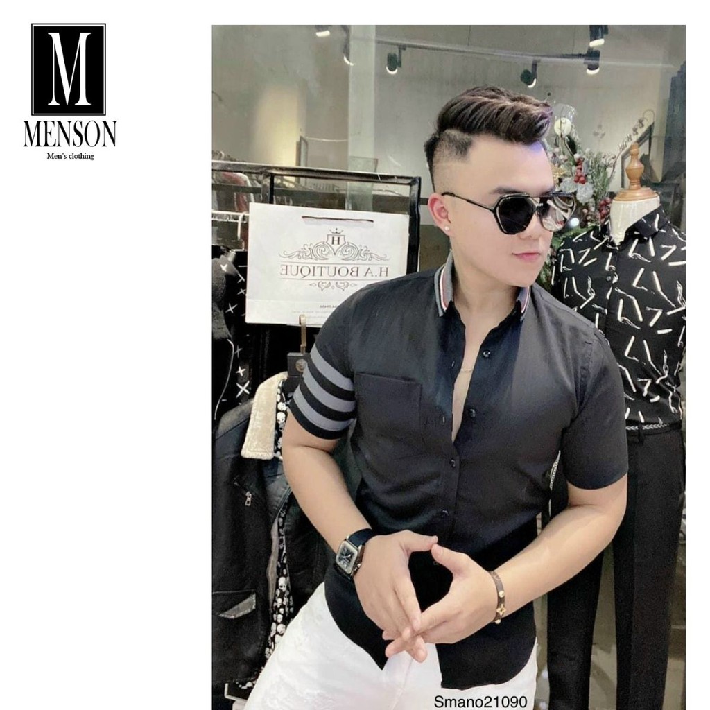 ⭐️SIÊU PHẨM⭐️Áo Sơ Mi Nam THOM Cộc Tay Kẻ Sọc Chất Mát Mùa Hè - Áo Sơ Mi Nam hàng hiệu cao cấp MENSON M6020 | BigBuy360 - bigbuy360.vn