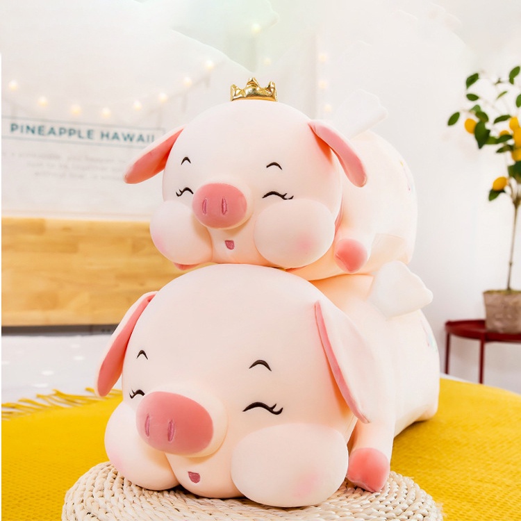 Gấu Bông Heo Vương Miệng Nằm - Gối Ôm Heo Nằm size to 1m2 siêu mềm mịn đàn hồi đa chiều - Gấu Bông nhập khẩu cao ấp
