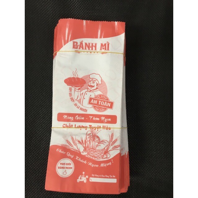 100 Túi giấy bánh mì 10*25*4 in sẳn