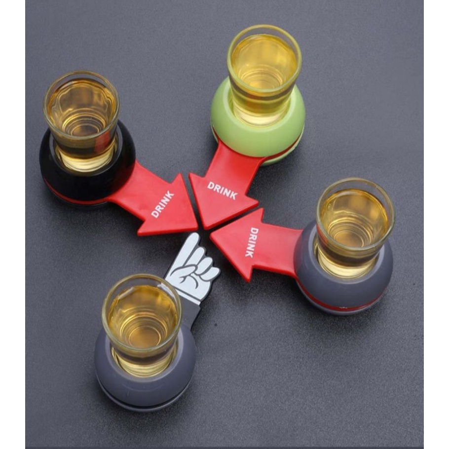 Con Quay Shotting Trò Chơi Uống Bàn Xoay Kèm Bia Cốc Rượu Nguyên Kính Quay Đầu Mũi Tên Đảng Board Game Mini Rượu Thủy Tinh Flowerdance