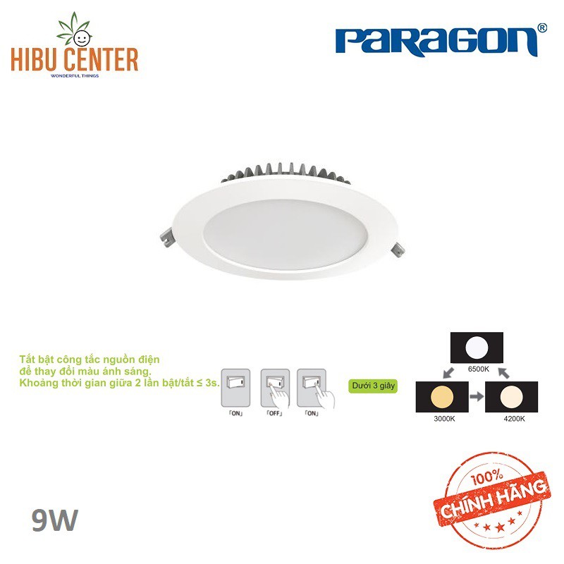 Đèn LED Paragon Downlight Âm Trần Có Đổi Màu (PRDYY Series) - 5W/ 7W/ 9W/ 12W/ 20W. Hàng Chính Hãng – HIBUCENTER