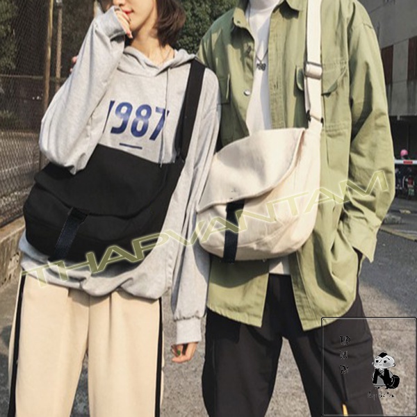 TÚI TOTE ĐEO CHÉO UNISEX NAM NỮ _VẢI CANVAS _PHONG CÁCH ULZZANG