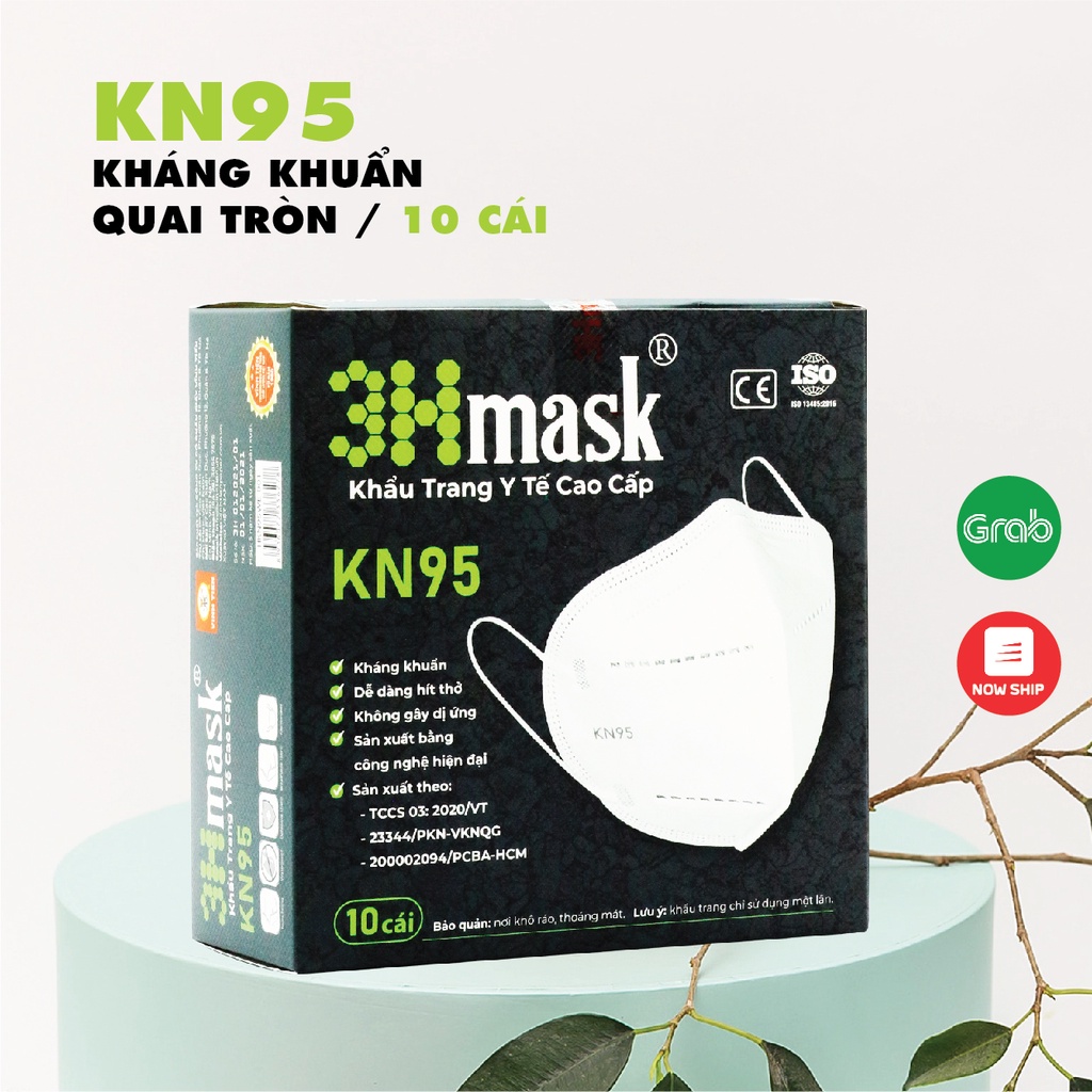 Khẩu trang cao cấp KN95 3Hmask kháng khuẩn lọc bụi mịn PM2.5 tiêu chuẩn quốc tế