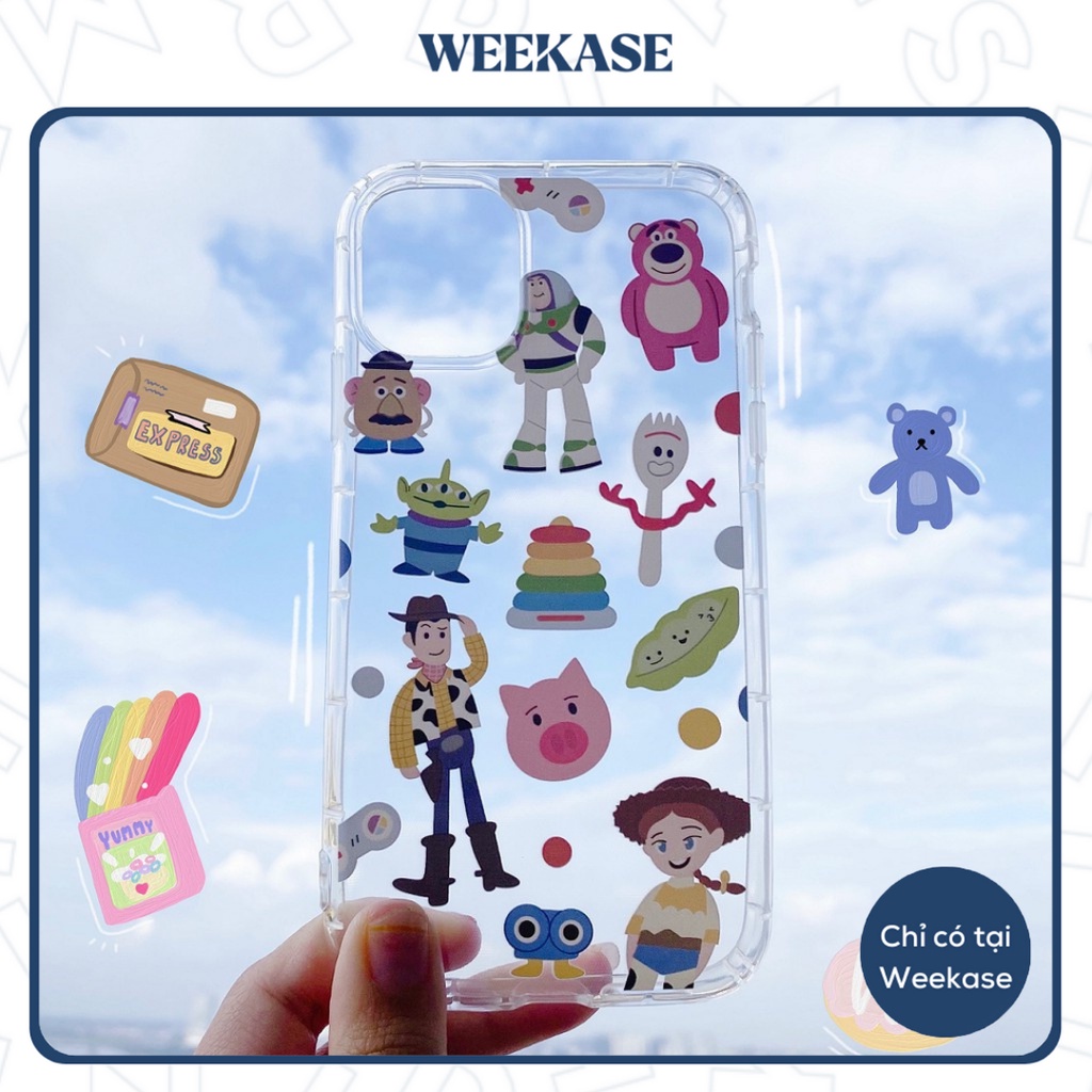 Ốp lưng iPhone trong suốt chống va đập Weekase in hình thế giới đồ chơi tất cả dòng máy