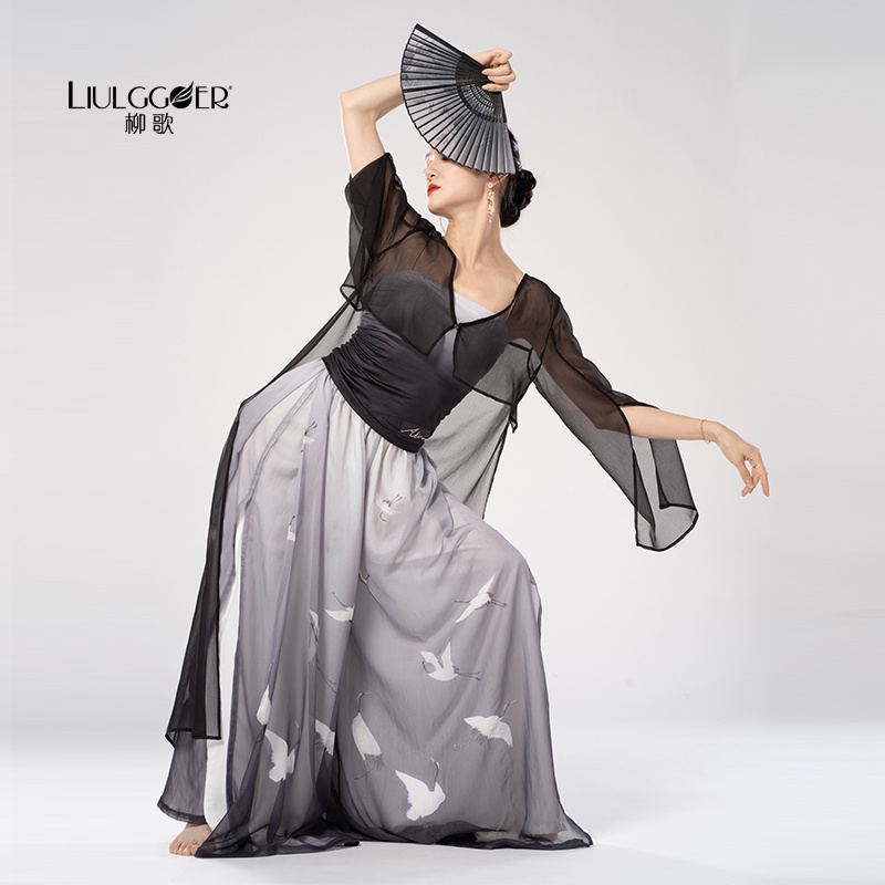 (M &amp; E) Bộ Trang Phục Trình Diễn Múa Cơ Thể Kiểu Hán Phục Trung Hoa Cách Tân Vải Gạc Thanh Lịch