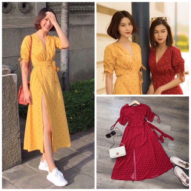 Maxi bi xẻ tà 2 màu (kèm hình thật) | BigBuy360 - bigbuy360.vn