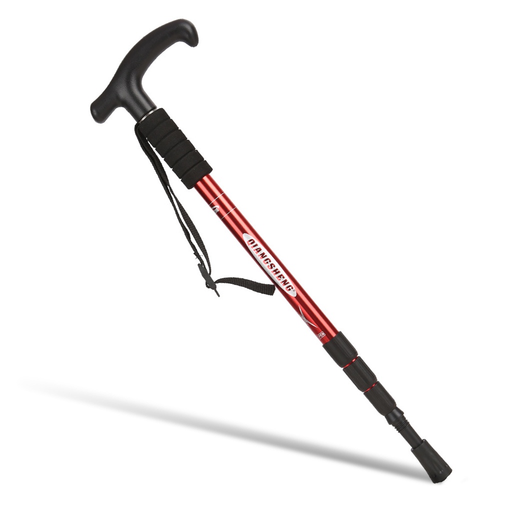 [Global] Trekking Poles Hiking Walking Sticks T Grip Mountaineering Backpacking Crutch Aluminum Alloy Anti-shock