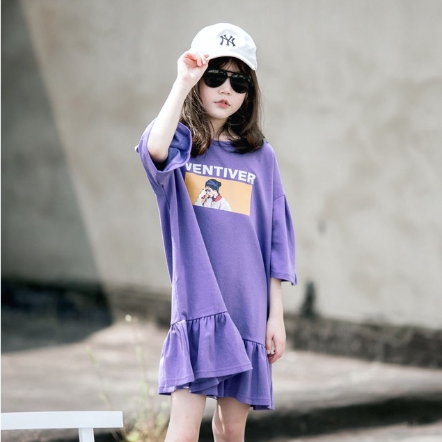 Đầm Công Chúa Tay Ngắn Phong Cách Hàn Quốc Mẫu Mới 2022 Cho Bé Gái 3-14 Tuổi