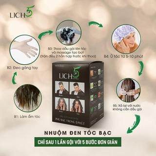 Dầu gội đen tóc LICH5 #Nhuộm_tóc#không_hóa_chất