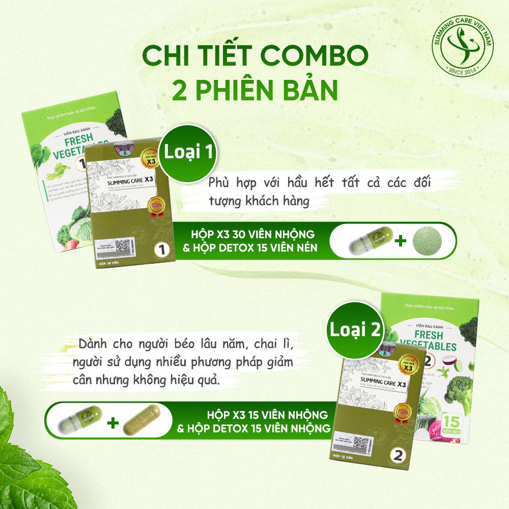 Thảo Mộc Hỗ trợ Giảm cân Slimming Care X3