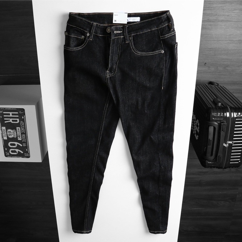 Quần Jean nam cao cấp 02 màu thời trang ống ôm jean co giản hàng cao cấp xuất xịn