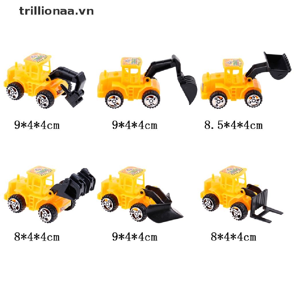 【trillionaa】 6pcs/set engineering vehicle cake topper kids boy birthday gift diy decoration .