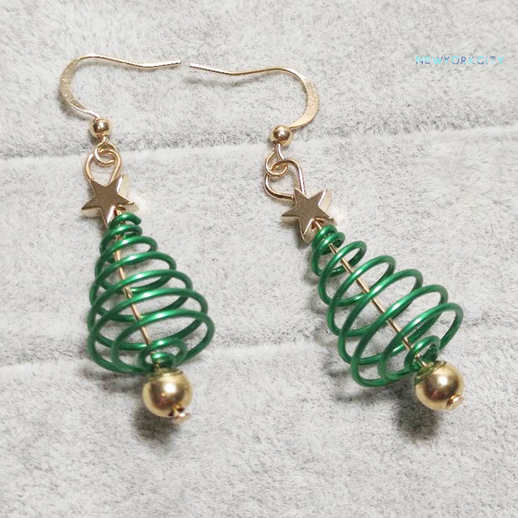 1 Đôi Khuyên Tai Kim Loại Hình Cây Phong Cách Giáng Sinh