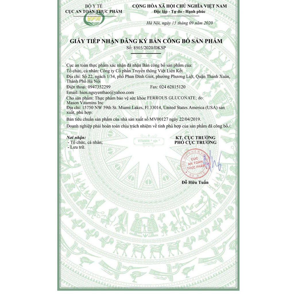 MASON FERROUSE GLUCONATE – Bổ sung SẮT giúp tăng sinh tế bào hồng cầu cho người thiếu máu và phụ nữ giai đoạn thai kỳ