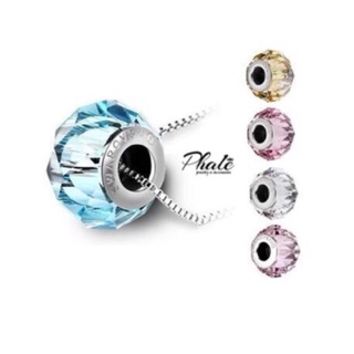 BeCharm Pha Lê Swarovski Mặt Cắt Dát Hình Thoi S14mm