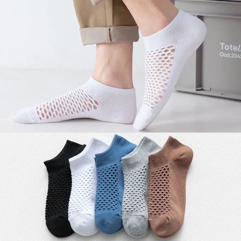 Set 3 Đôi Vớ Thuyền Thoáng Khí Thấm Hút Mồ Hôi Màu Sắc Đơn Giản Dành Cho Nam