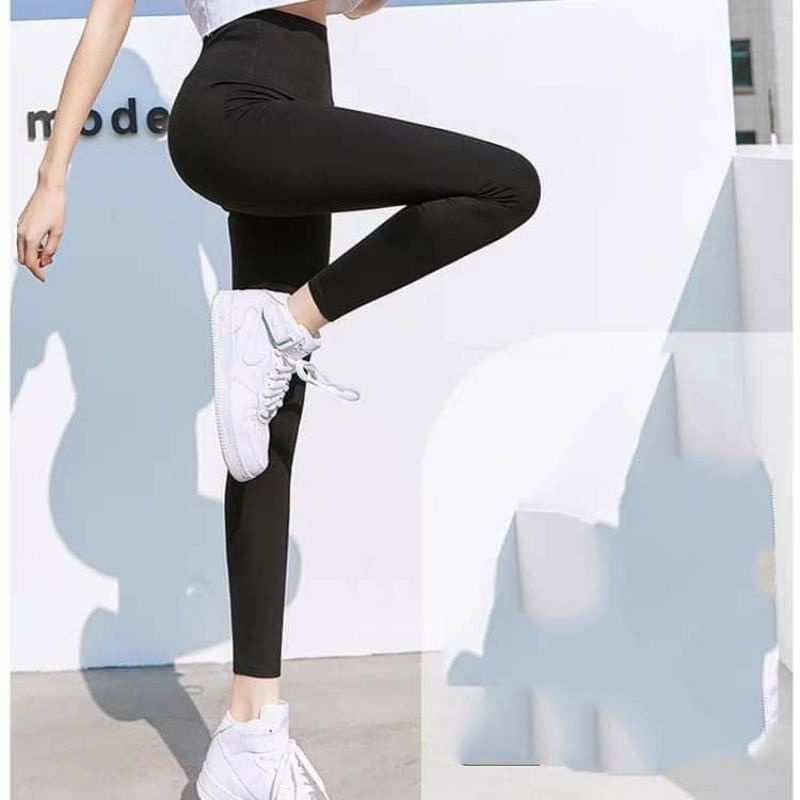 Quần legging nữ cạp cao chất umi loại 1 cao cấp full hộp dày dặn, co giãn 4 chiều 
 | BigBuy360 - bigbuy360.vn