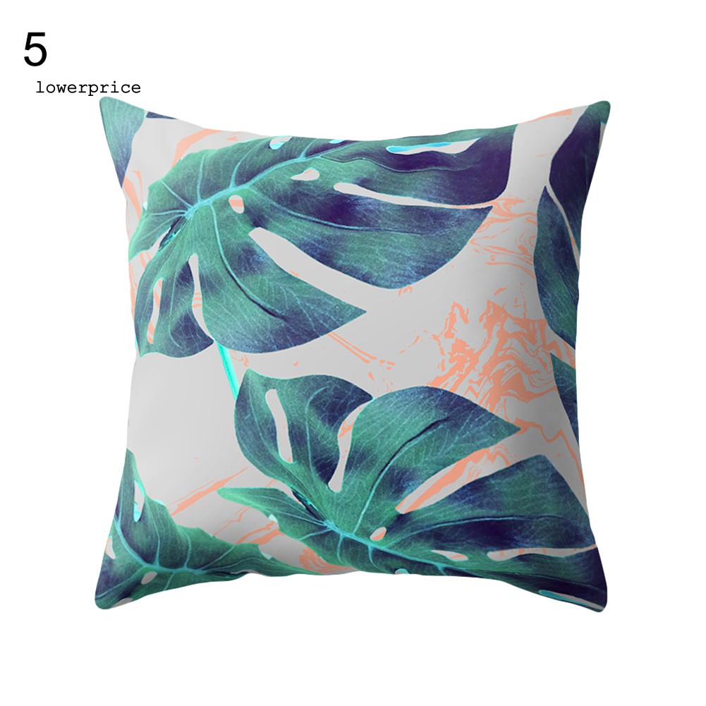 LP_Modern Decorative Leaf Print Pillow Case Home Sofa Zippered Throw Cushion Cover