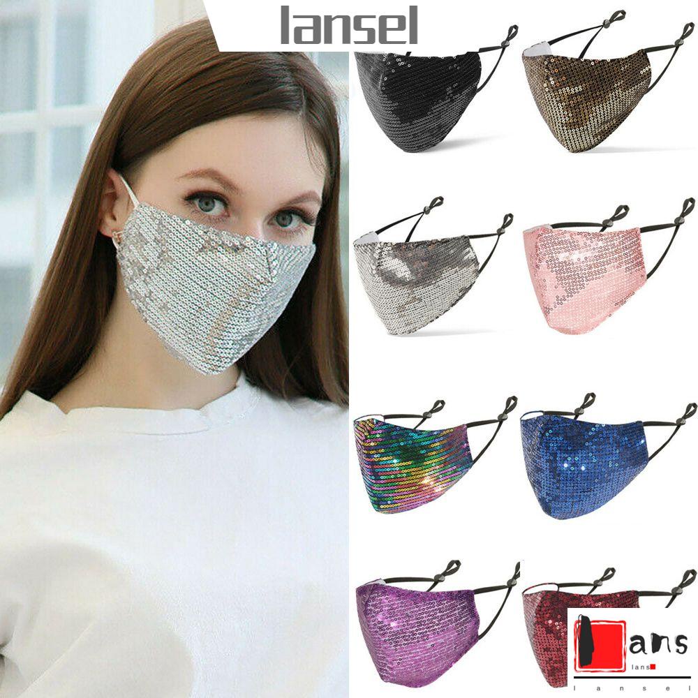 Khẩu Trang Cotton Đính Kim Sa Lấp Lánh Chống Bụi Chống Sương Mù Có Thể Tái Sử Dụng Thời Trang Cho Nam Và Nữ