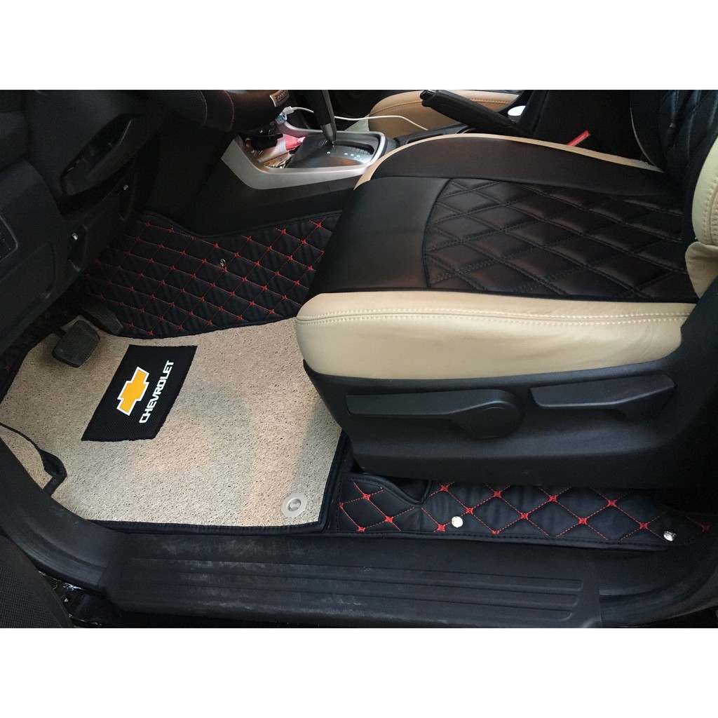 Thảm lót sàn ô tô 5D,6D Chevrolet Traiblazer - Thảm sàn da xe 7 chỗ kèm rối chống bẩn, Sạch sẽ - Sang Trọng