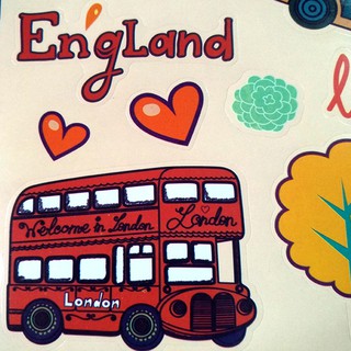 Tấm sticker dán chủ đề ENGLAND ( kích thước 27cm x 37cm )