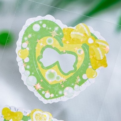 Bộ 2 tấm sticker khung ảnh trang trí card toploader hình dán Love time | BST138