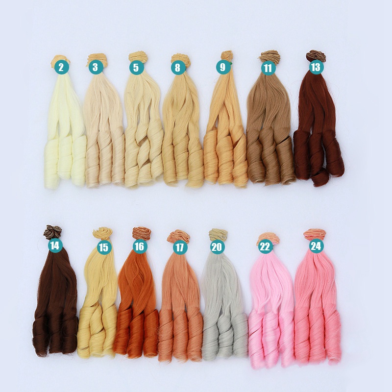 Tóc Giả Xoăn Dài 20*100cm Cho Búp Bê