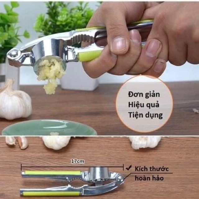 Dụng cụ ép tỏi inox bằng tay-ép tỏi, ép gia vị..