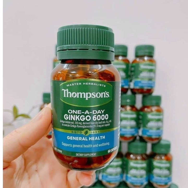 Viên bổ não Ginkgo 6000mg Thompson’s của Úc 60 viên.