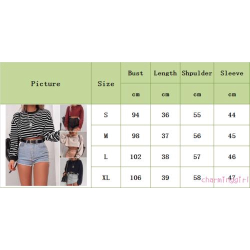 Áo Croptop tay dài hoạ tiết kẻ sọc cho phái nữ