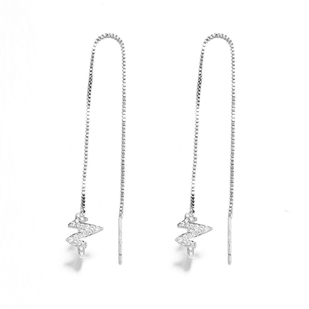 Khuyên Kẹp Vành Tai Dáng Dài Họa Tiết Hình Học Thời Trang Hàn Quốc Cho Nữ