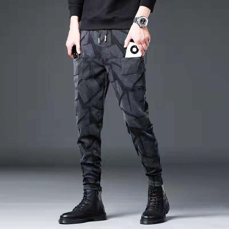 Quần Jean Thể Thao Ống Rộng Họa Tiết Rằn Ri Cá Tính Theo Phong Cách Hàn Quốc Dành Cho Nam | BigBuy360 - bigbuy360.vn