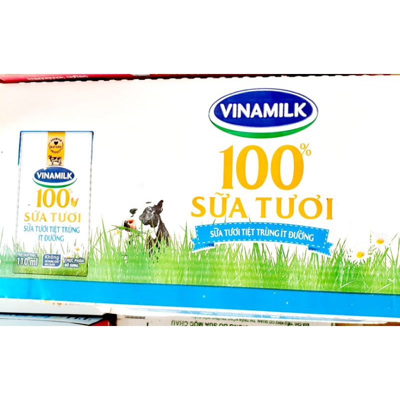 1/2 Thùng sữa tươi 100% Vinamilk 110ml các vị