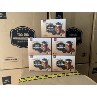 Trà sữa trân châu đen Ban Milk Tea 4 vị (8 set trà + trân châu)