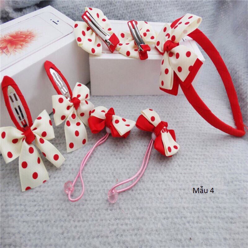 Set bờm tóc và kẹp nơ cho béSHOPEMTRANG7Combo kẹp tóc, xược tóc dễ thương phong cách Hàn Quốc cho bé