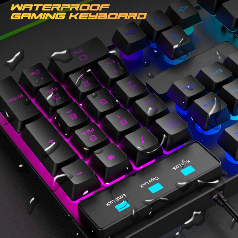 Bộ Bàn Phím Và Chuột Chơi Game Có Dây USB T6RGB Đèn LED Màu Cầu Vồng Cho PS4 One