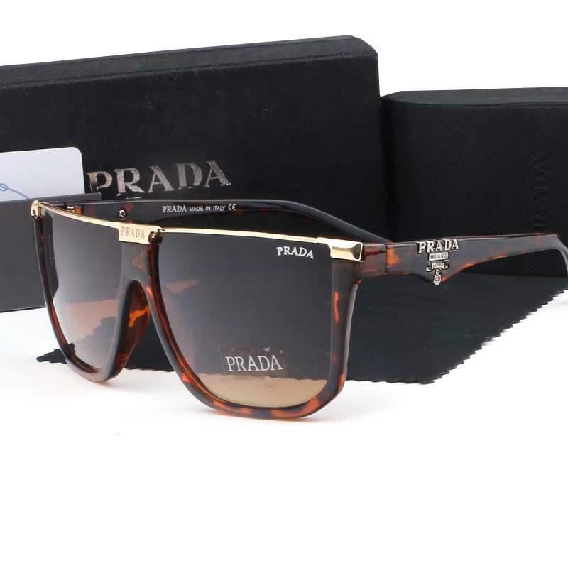 PRADA Mới Kính Mát Gọng Vuông Lớn Chống Tia UV400 Phong Cách Retro