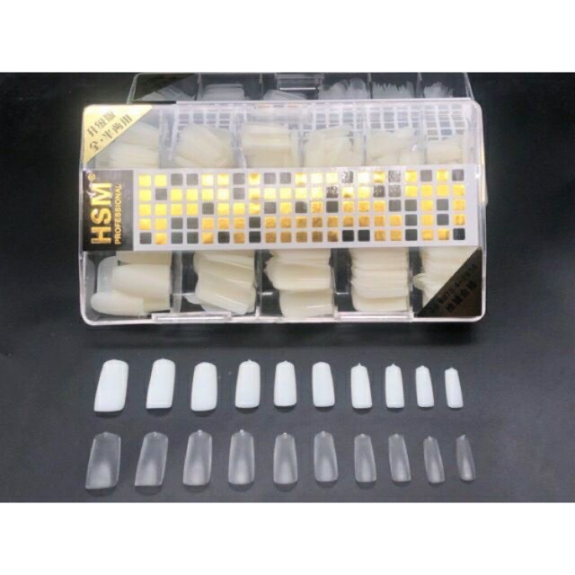 Móng up tay HSM - from vuông trơn mỏng dẻo [hộp 500c đủ size từ 0-9] Thiên Di Nail