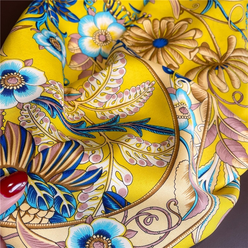 Khăn turban lụa vuông choàng cổ thanh lịch size 90x90cm