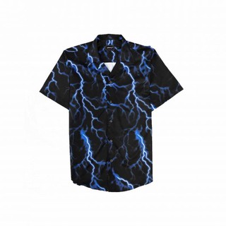 MENDE - Thunder xanh Shirt - Áo sơ mi nam tay ngắn