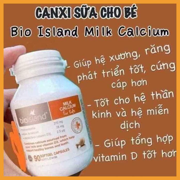 (100% Hàng Auth) Canxi milk Bioisland làm từ sữa bò- chuẩn Úc- (date 2022)