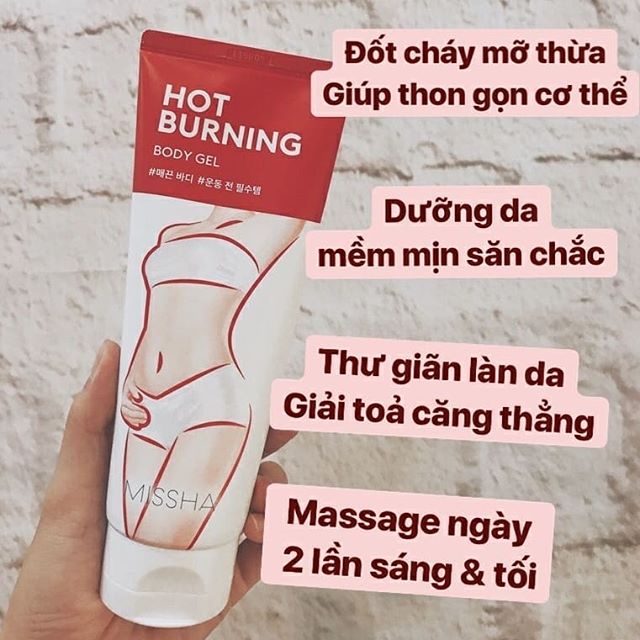 ✅[NỘI ĐỊA HÀN] Kem Tan Mỡ Bụng Missha Hot Burning Perfect Body Gel 200ml