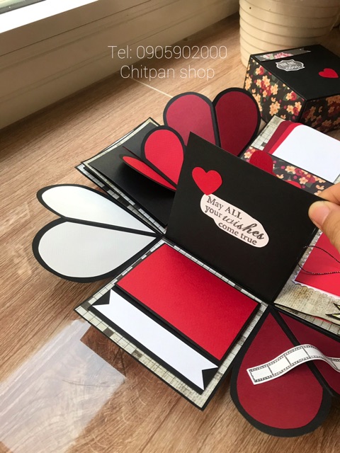 Hộp quà love box 10cm màu đỏ