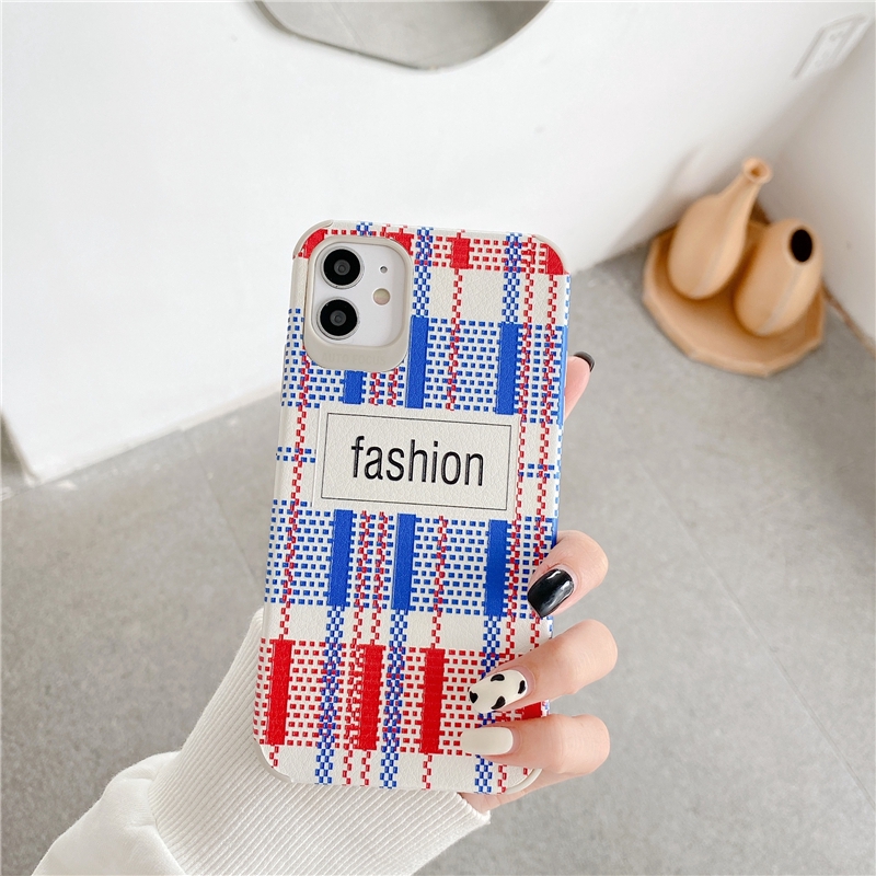 Ốp iphone - Ốp lưng da Auto Focus 4 góc Len đỏ xanh fashion 7/8/7plus/8plus/x/xs/xsmax/11/11promax - Awifi Case T6-14