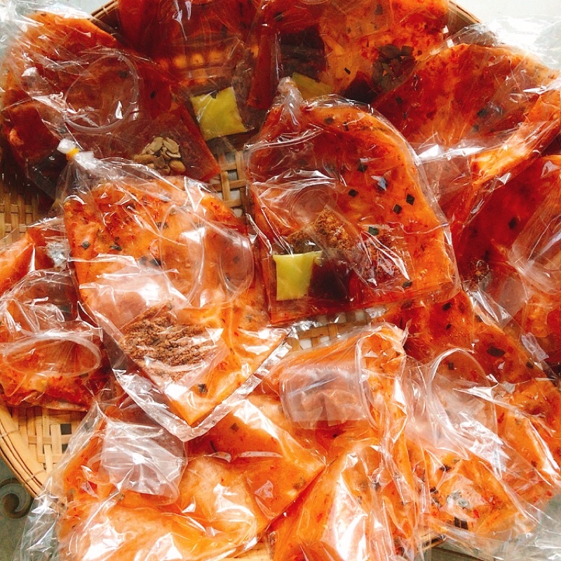 Bánh tráng dẻo tôm bơ me,bánh tráng dẻo tôm sate siêu ngon,tongkhominhnguyen