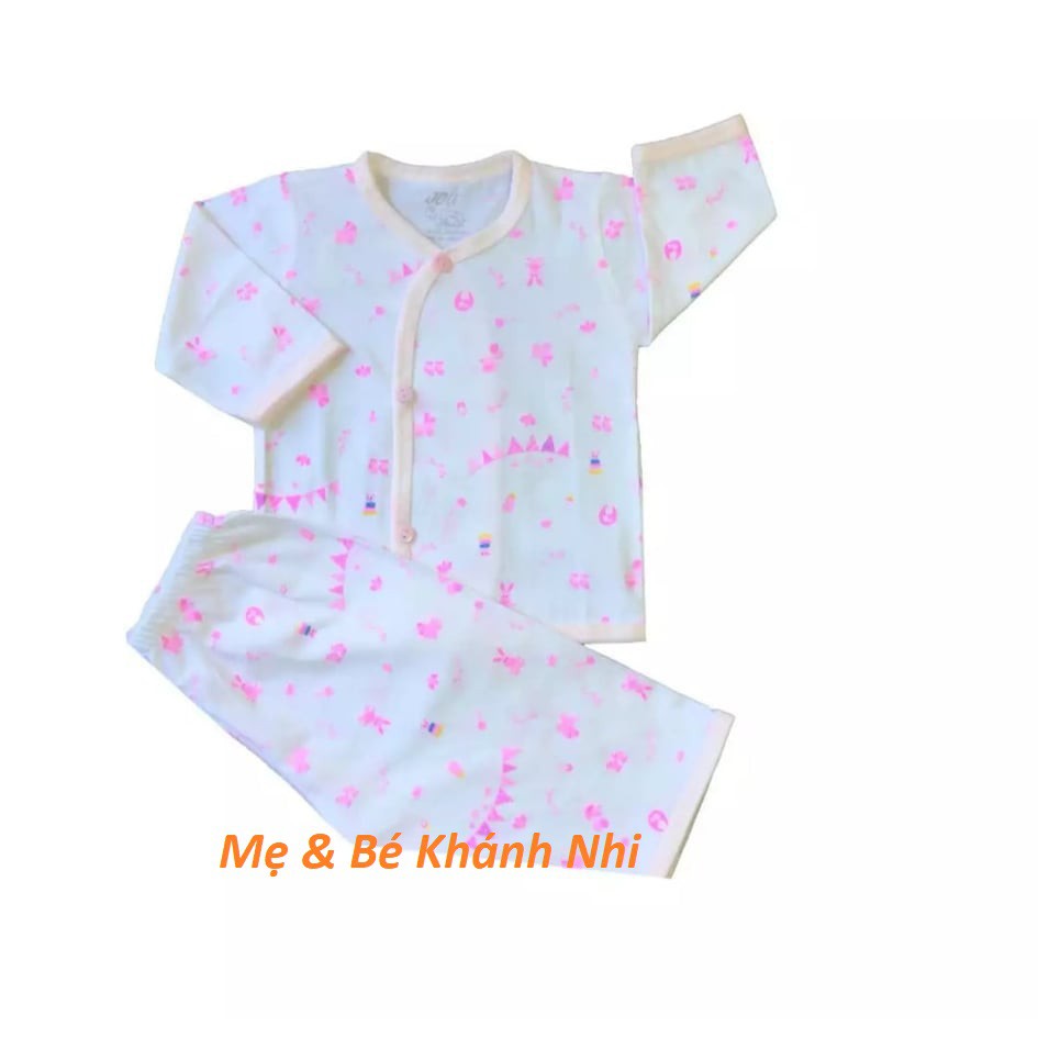 Bộ Quần Áo Sơ Sinh Tay Dài In Họa Tiết JOU 100% Cotton Cao Cấp - Đồ Bộ Cho Bé Sơ Sinh